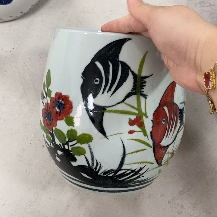 摆件12xc景德镇陶瓷花盆微瑕