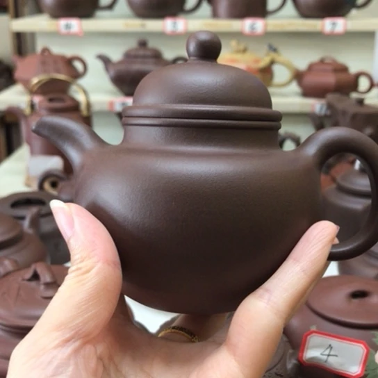 茶壶紫砂光素掇球壶