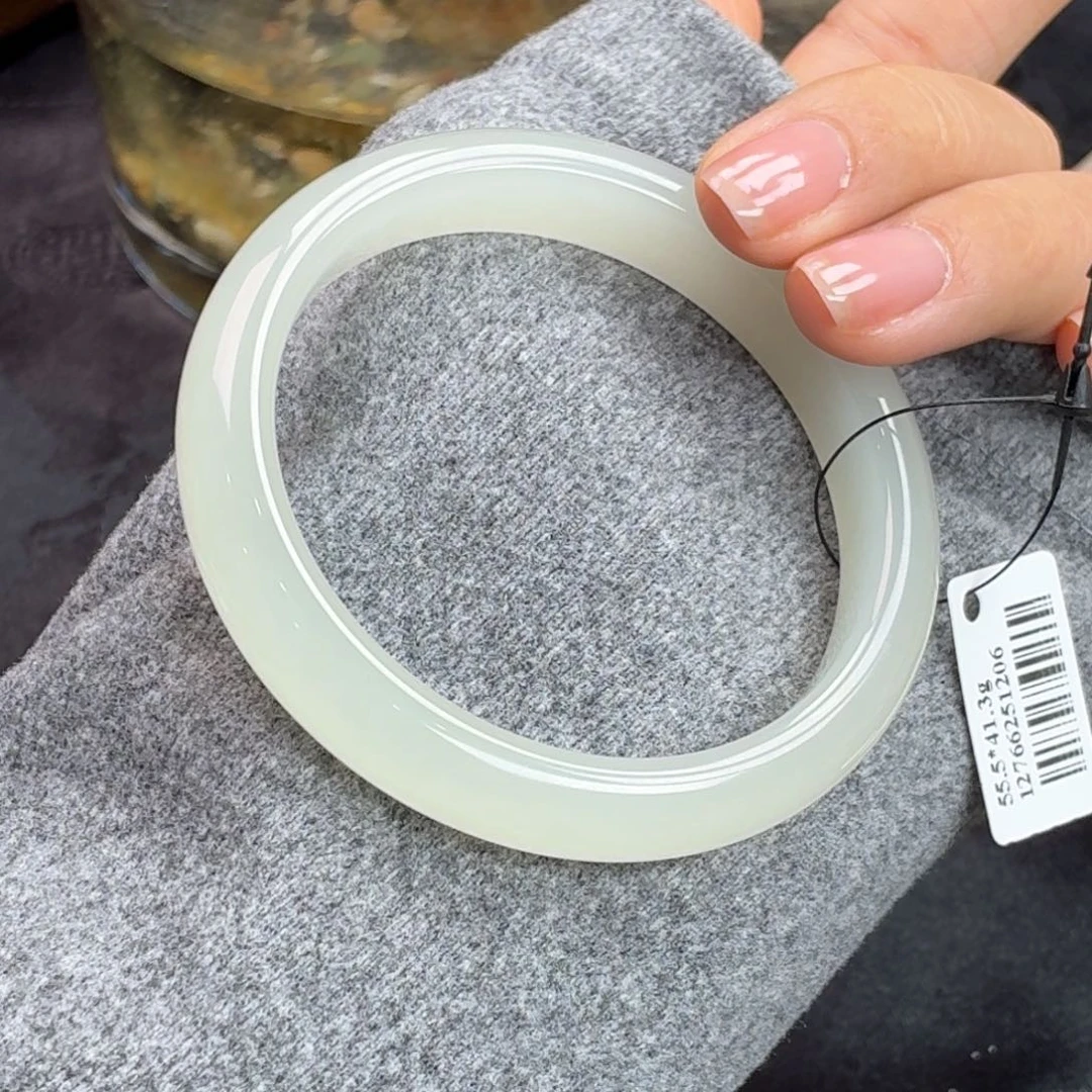 和田玉未镶嵌手镯白冰晴16号