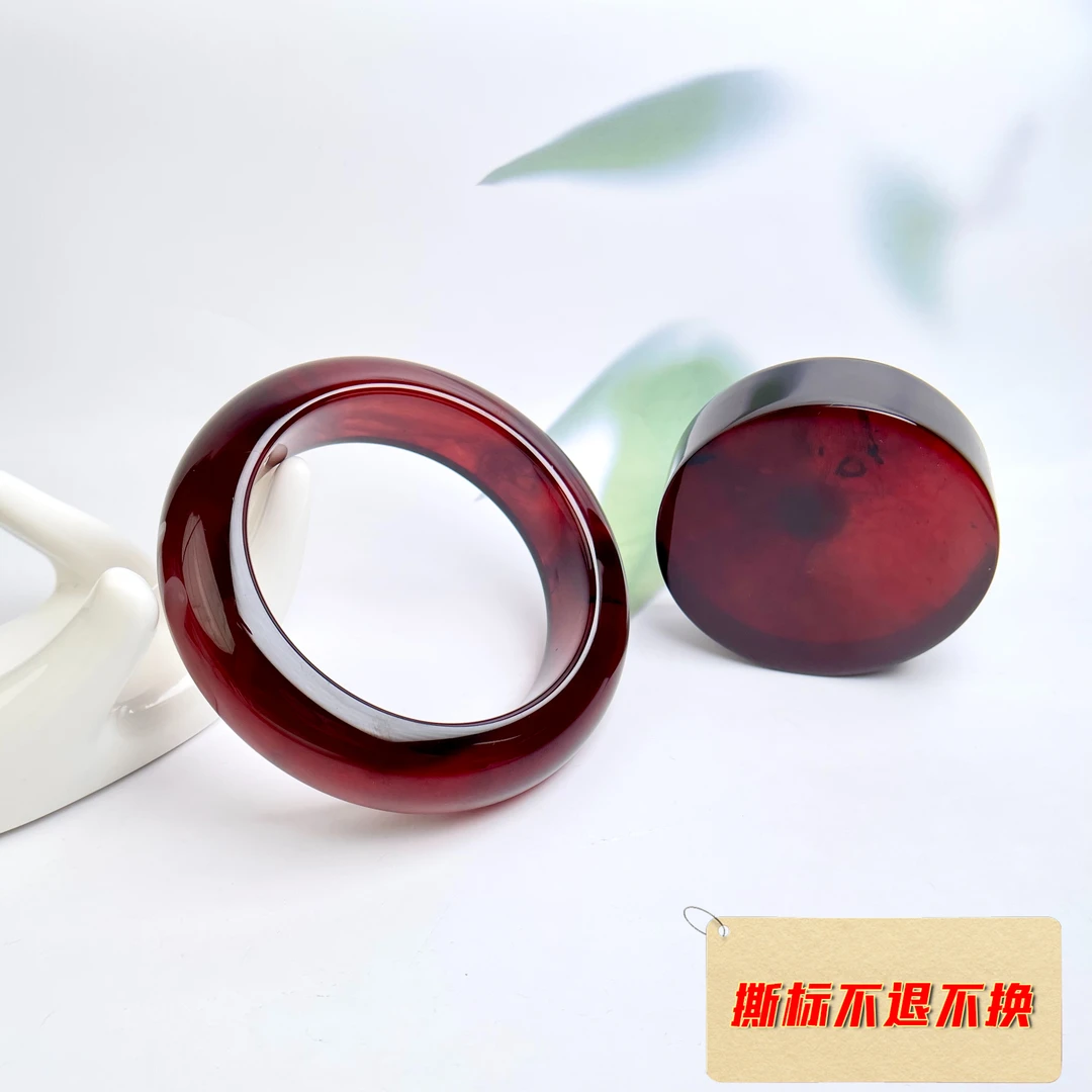 菲菲珠宝好*血珀宽条手镯多样性发一