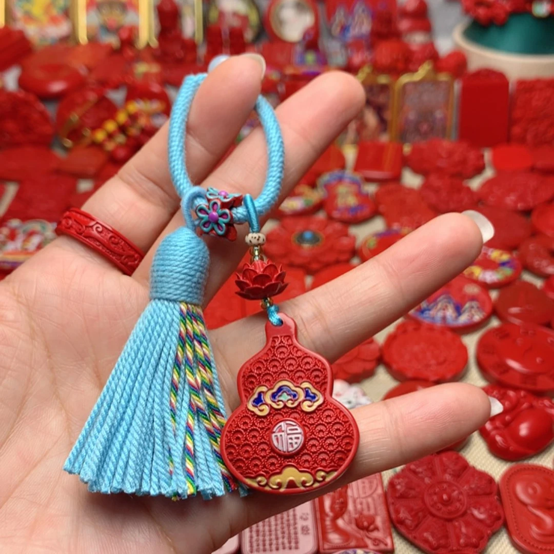 天然辰砂工艺品朱砂包包挂