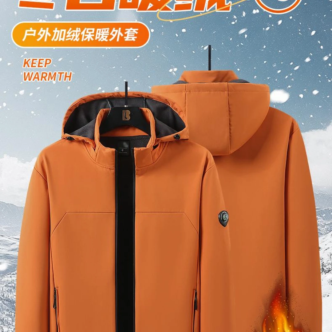 线下同款-秋冬户外透气加绒加厚防风防泼水防闷冲锋衣夹克运