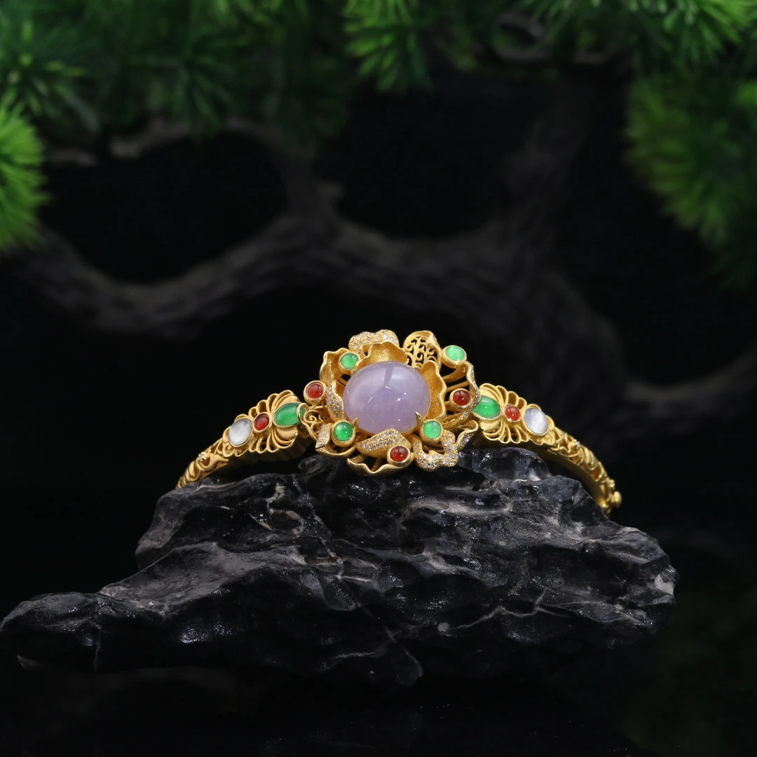 44天然缅甸翡翠A货18k手镯/400076/上海嘉禾拍卖