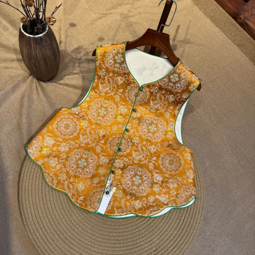 【花开富贵】新中式双面穿优雅轻奢气质开衫马甲