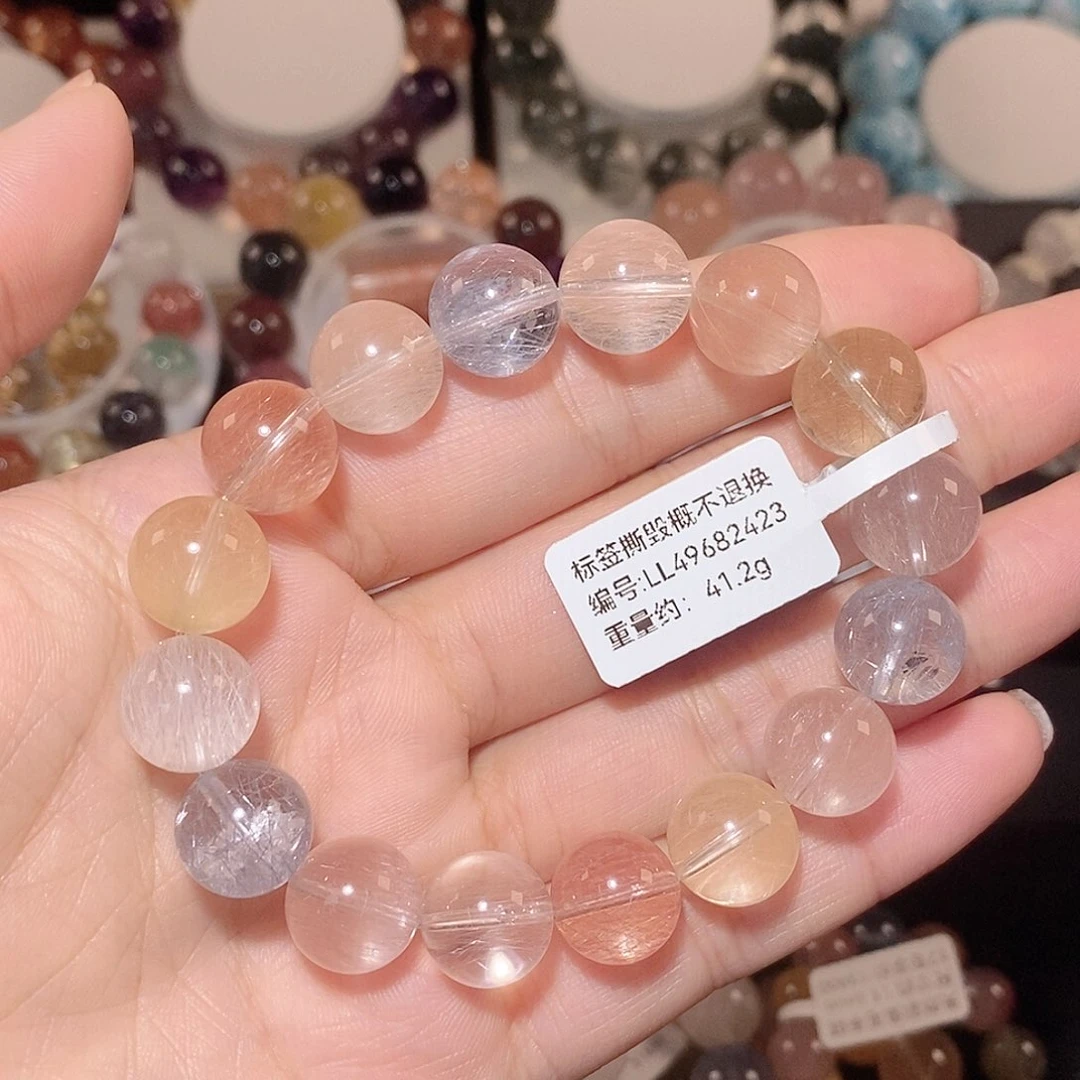 水晶手链未镶嵌亦*彩兔毛手链定金500J