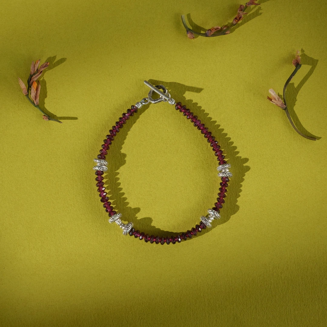 925银手链 【紫藤】幻渺原创设计 |高级深紫手工银拼接复古手工手链