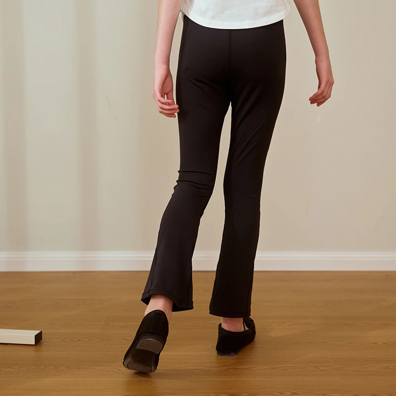 【UPF50+】E·LAND KIDS夏季瑜伽裤女童休闲运动微喇长裤EKTME2623O