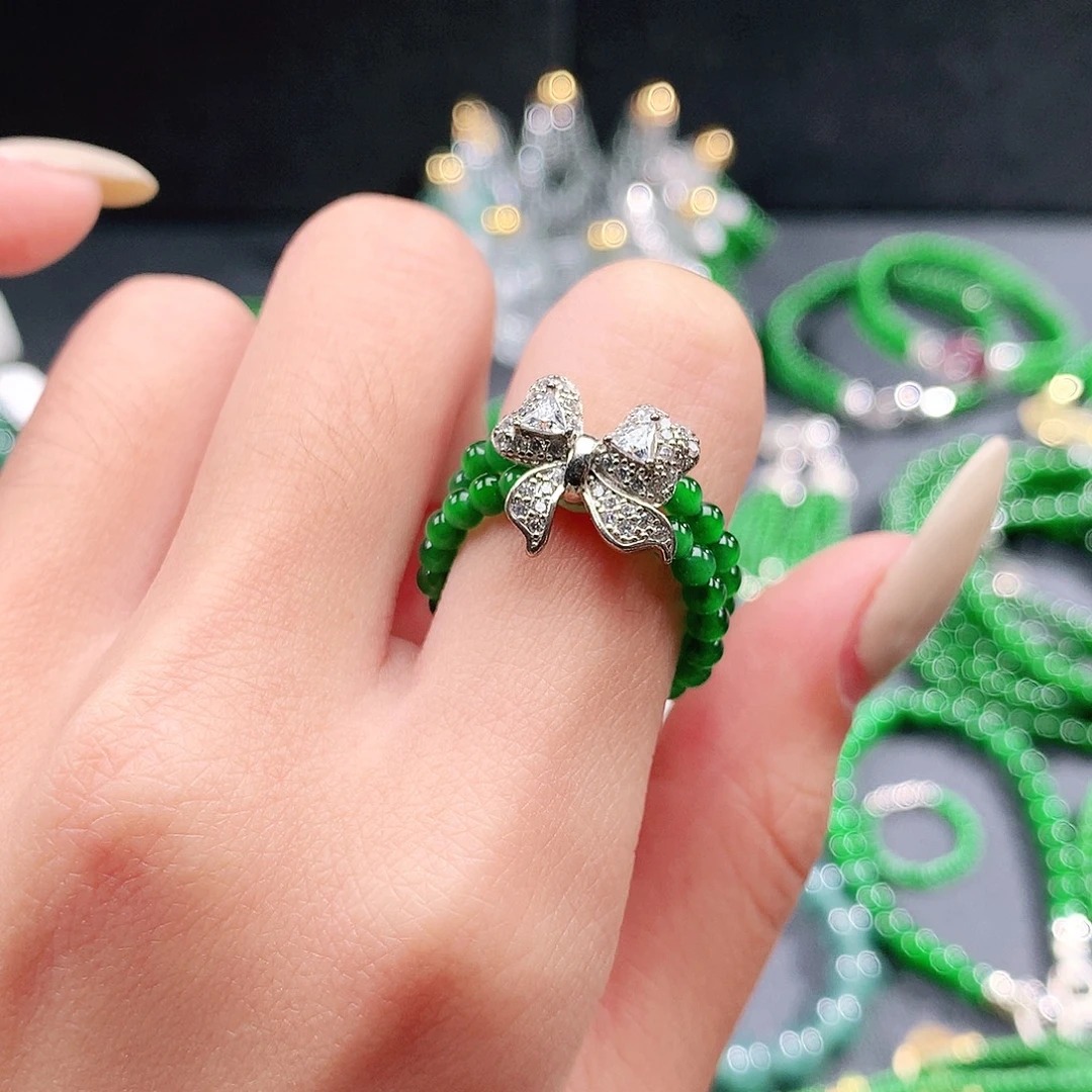 翡翠未镶嵌手串戒指