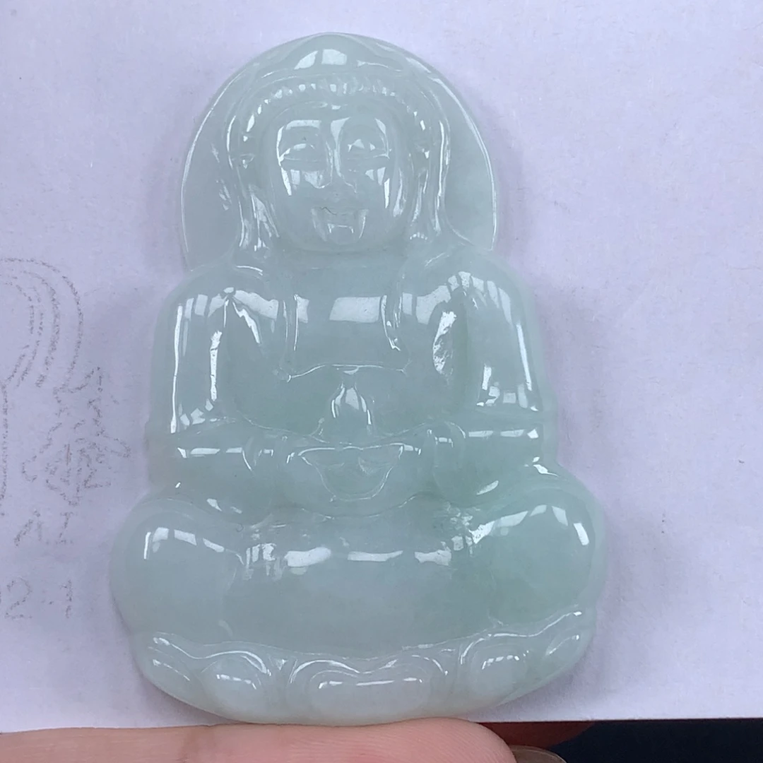 翡翠未镶嵌颈饰观音