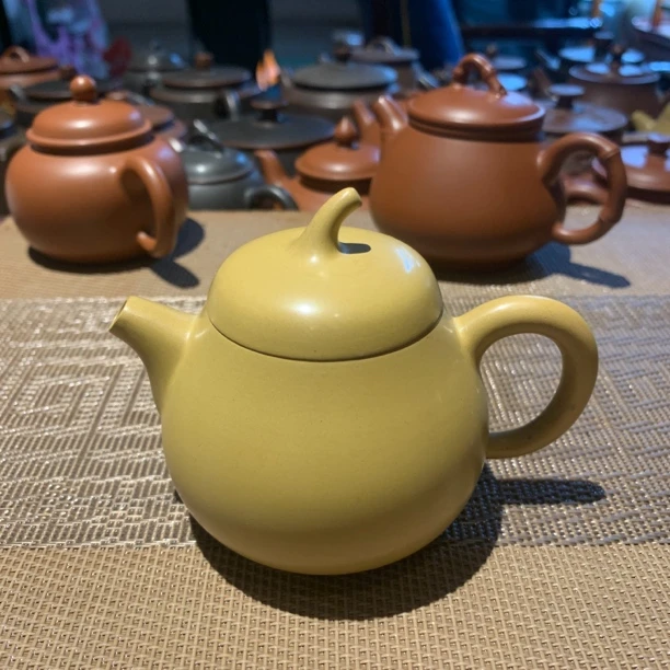 大易古陶小品茄段130cc原矿坭兴陶茶壶 精品实用小茶壶器媲美紫砂