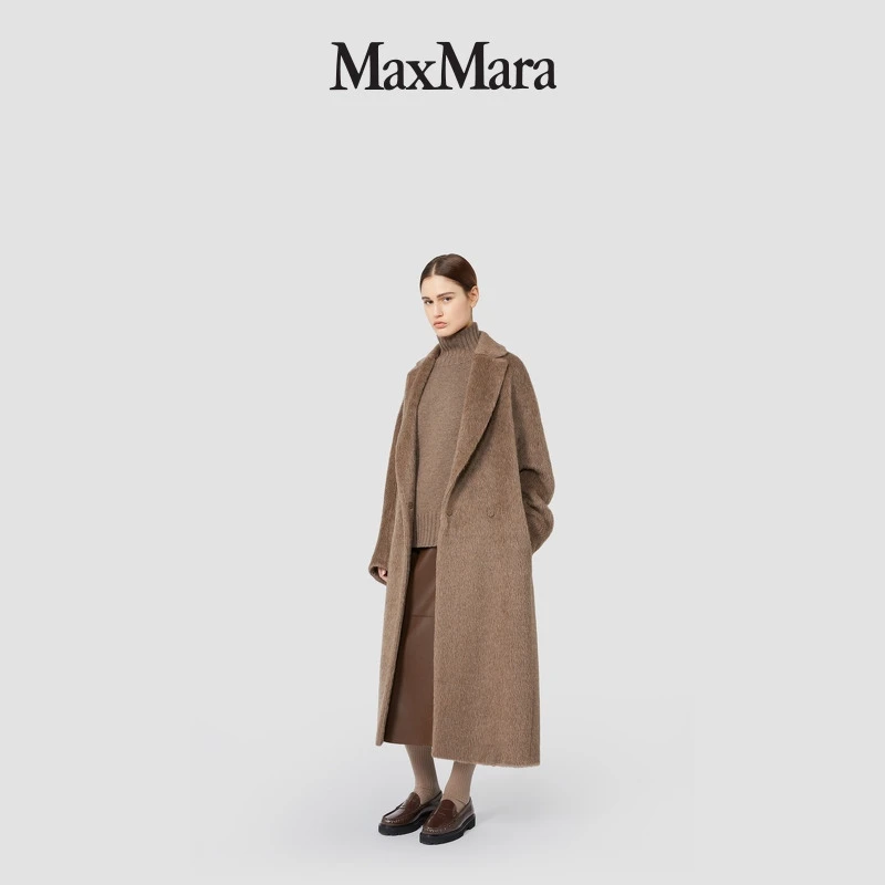 MaxMara 2025秋冬新品女装羊驼毛混纺长款大衣外套9016125306