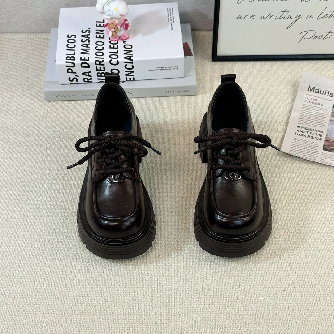 厚底七厘米乐福鞋女2024年秋冬新款百搭显高显瘦不累脚轻便小皮鞋