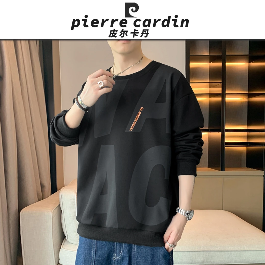 皮尔卡丹【官方】大码卫衣男秋2025新款宽松潮牌休闲百搭加大上衣服