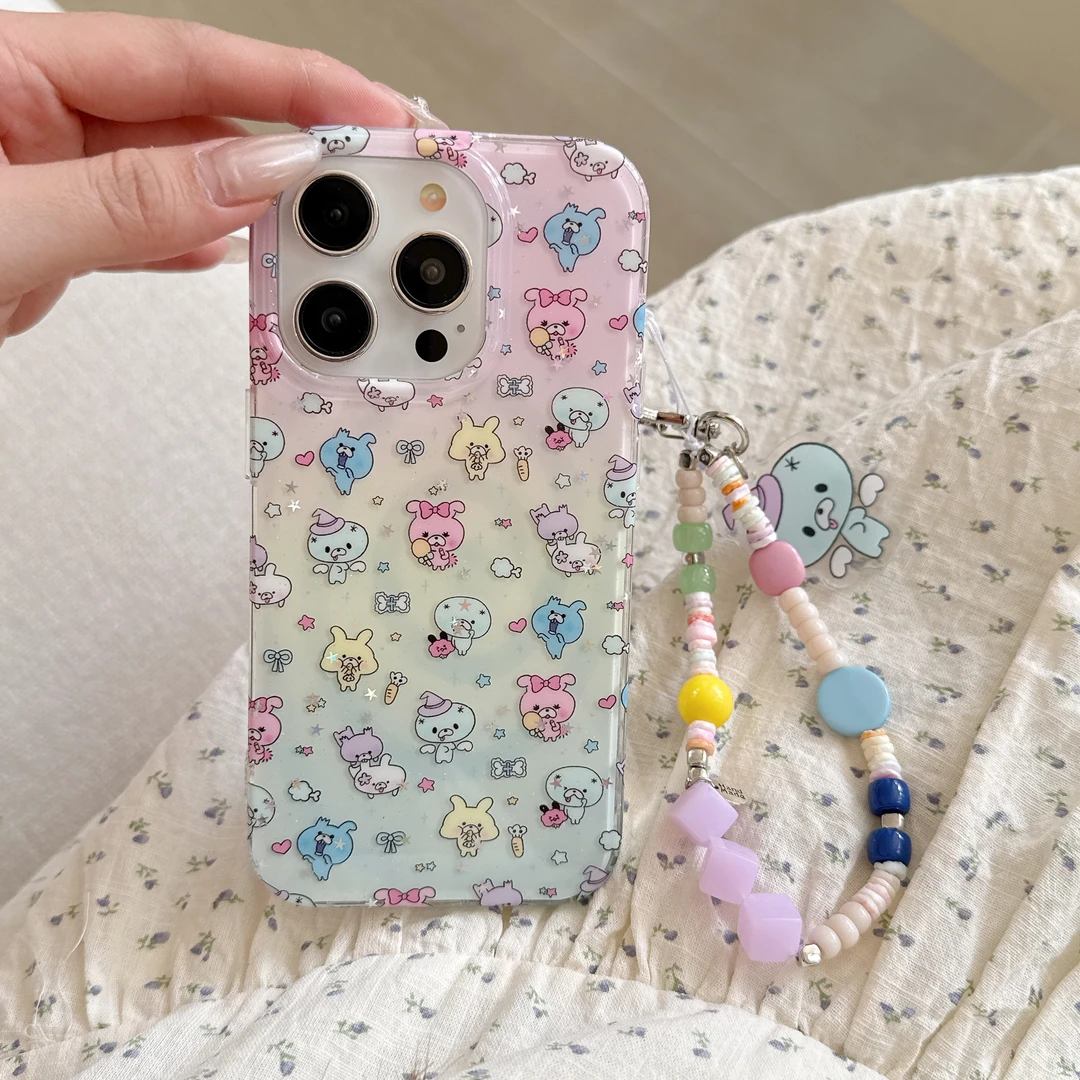 可爱满屏僵尸兔子适用苹果16promax双层iphone15防摔14手机硬壳13