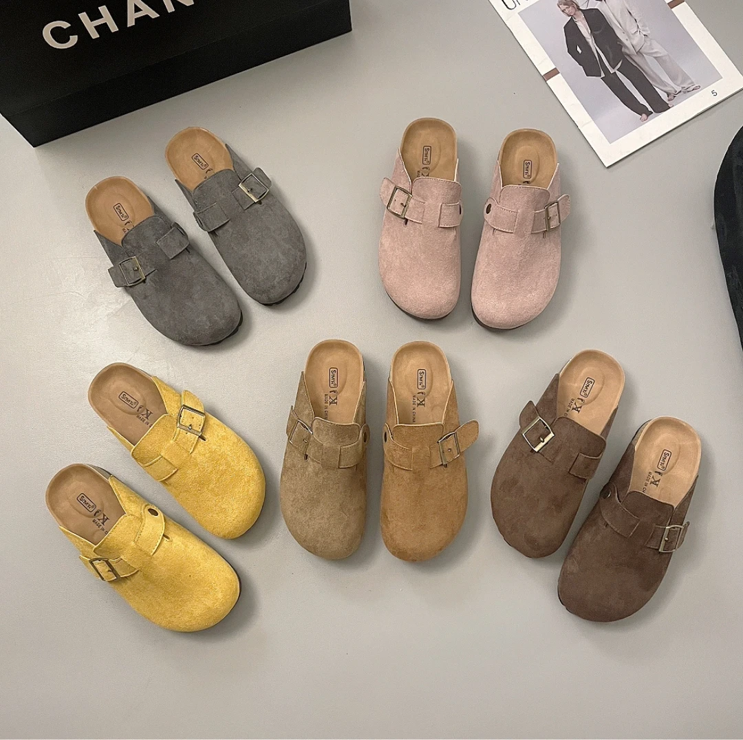 休闲厚底勃肯鞋半拖女2025 爆款新款鞋时尚勃肯鞋百搭包头女拖鞋