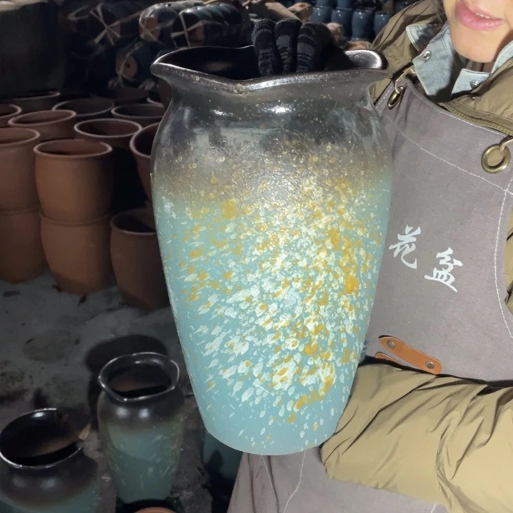 花盆紫砂口19高36瑕疵瑕疵