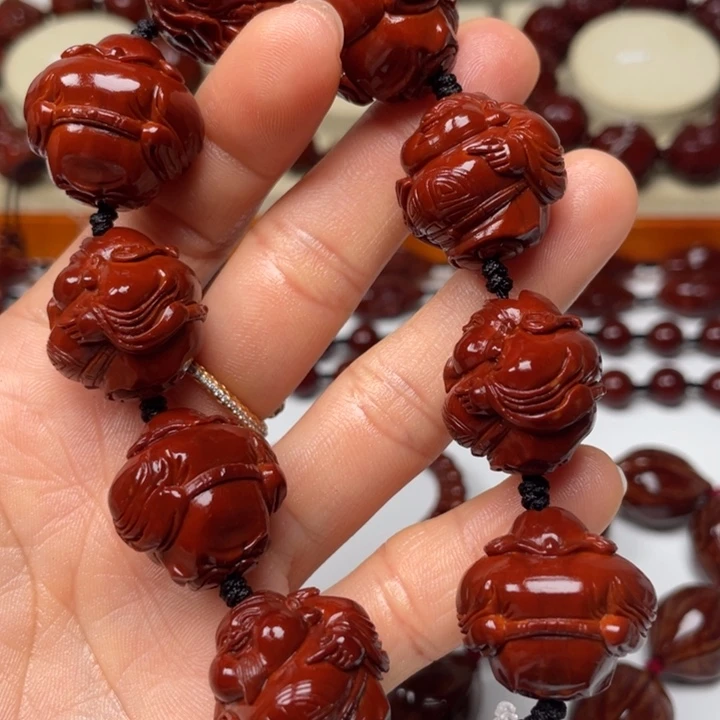 橄榄核手串王*大包浆玉化