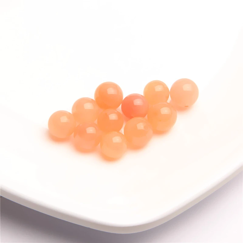 蜜桃粉橙9MM圆珠散珠 K0531 多样性发一