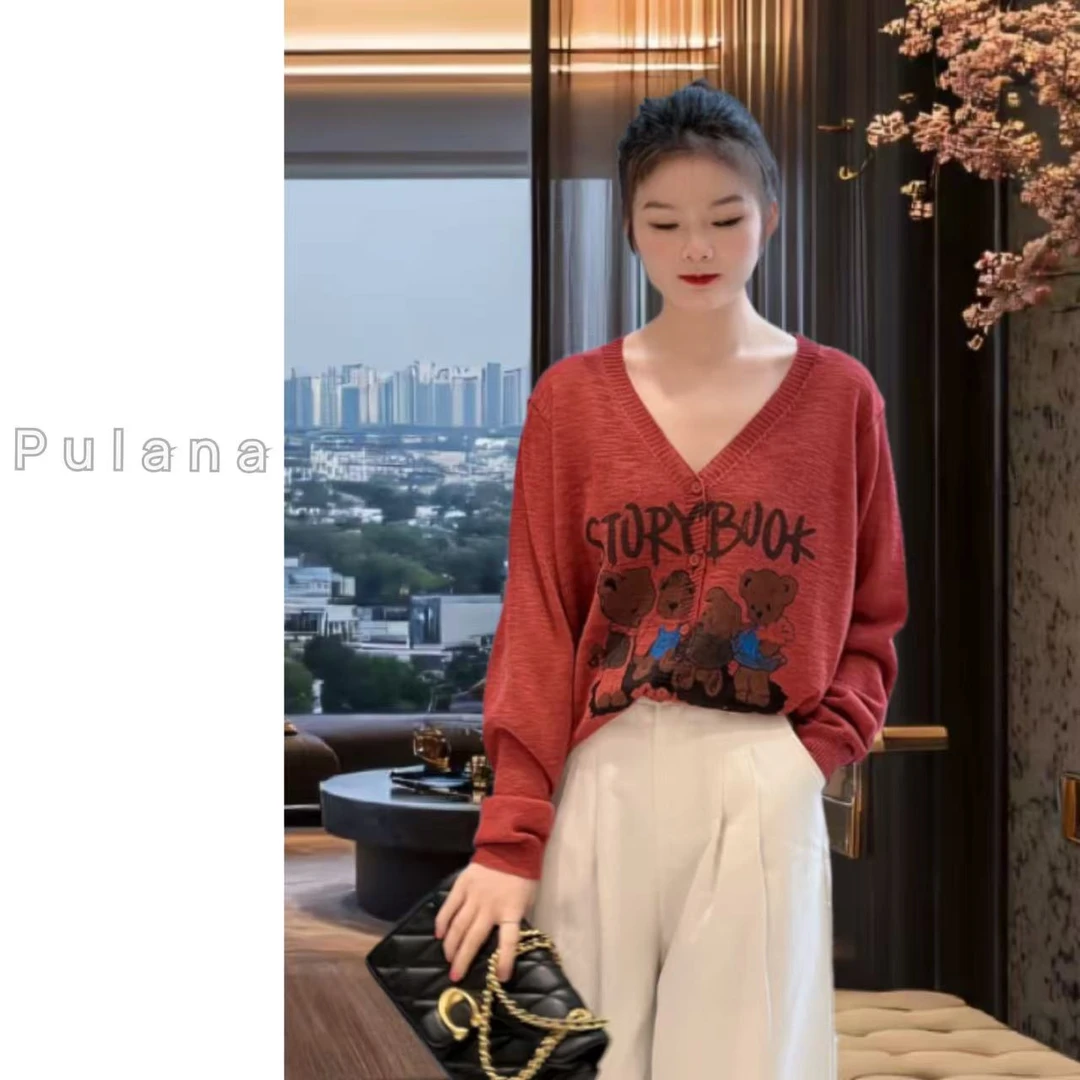 普拉那  329 夏季流行时尚短袖针织衫宽松显瘦上衣