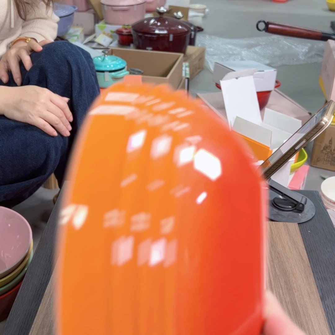 陶瓷橙色大号汤碗