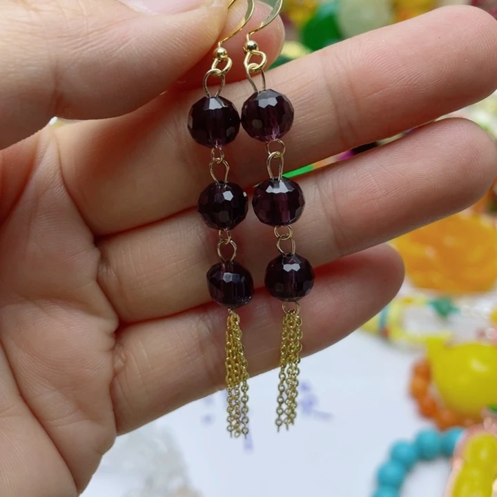 树脂制品7号紫色耳线