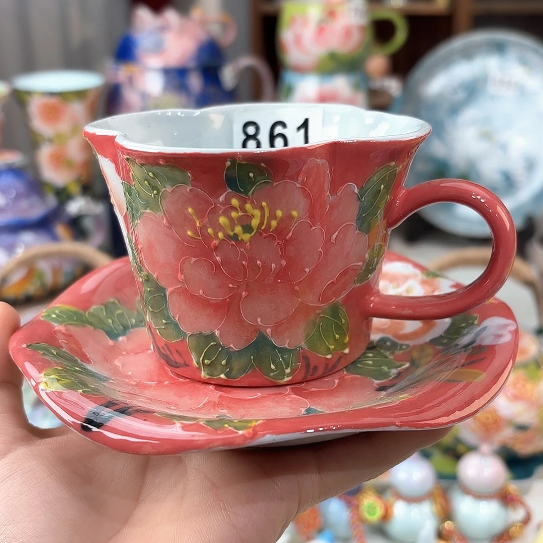 景德镇手绘高温釉下彩陶瓷茶具