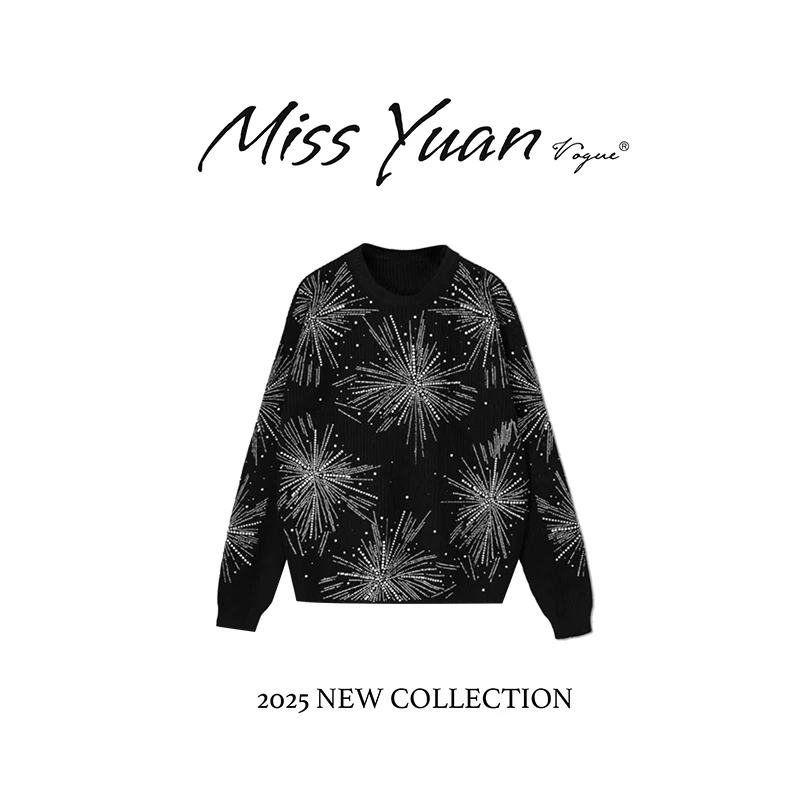 M.Y媛总 2025秋季新款条纹针织衫时尚宽松复古潮流洋气毛衣1LY565