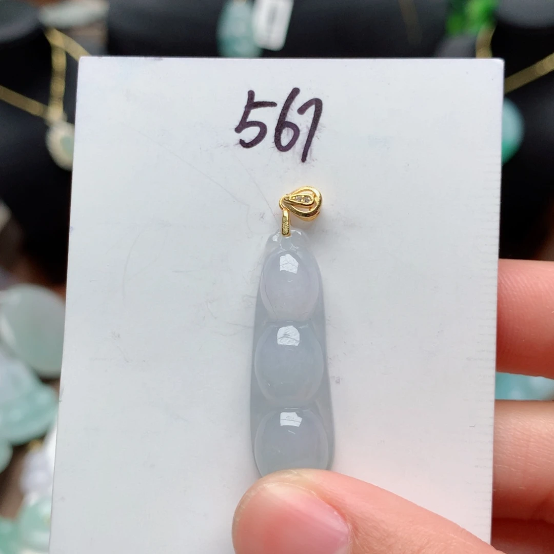 翡翠颈饰银S925镀金镶嵌吊坠
