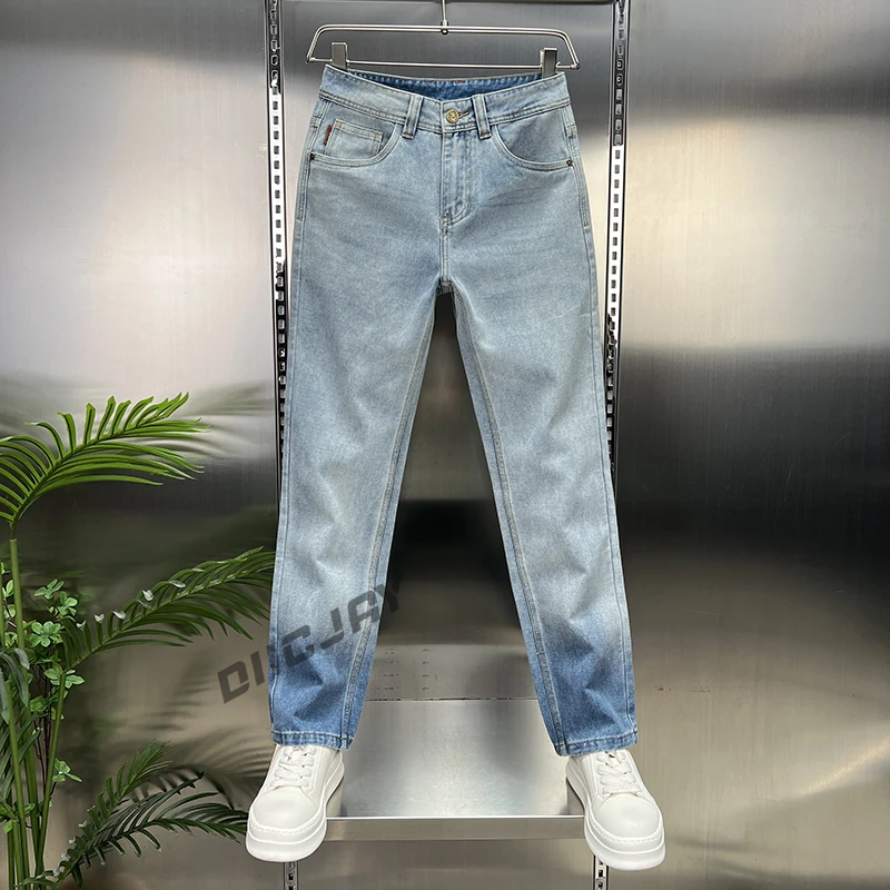 LILO男装秋冬新款潮流时尚渐变设计工艺水洗简约百搭舒适牛仔裤男
