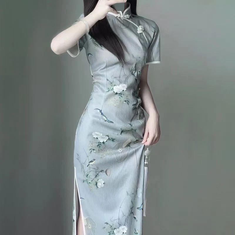 提花新中式旗袍优雅（断码非图片款）