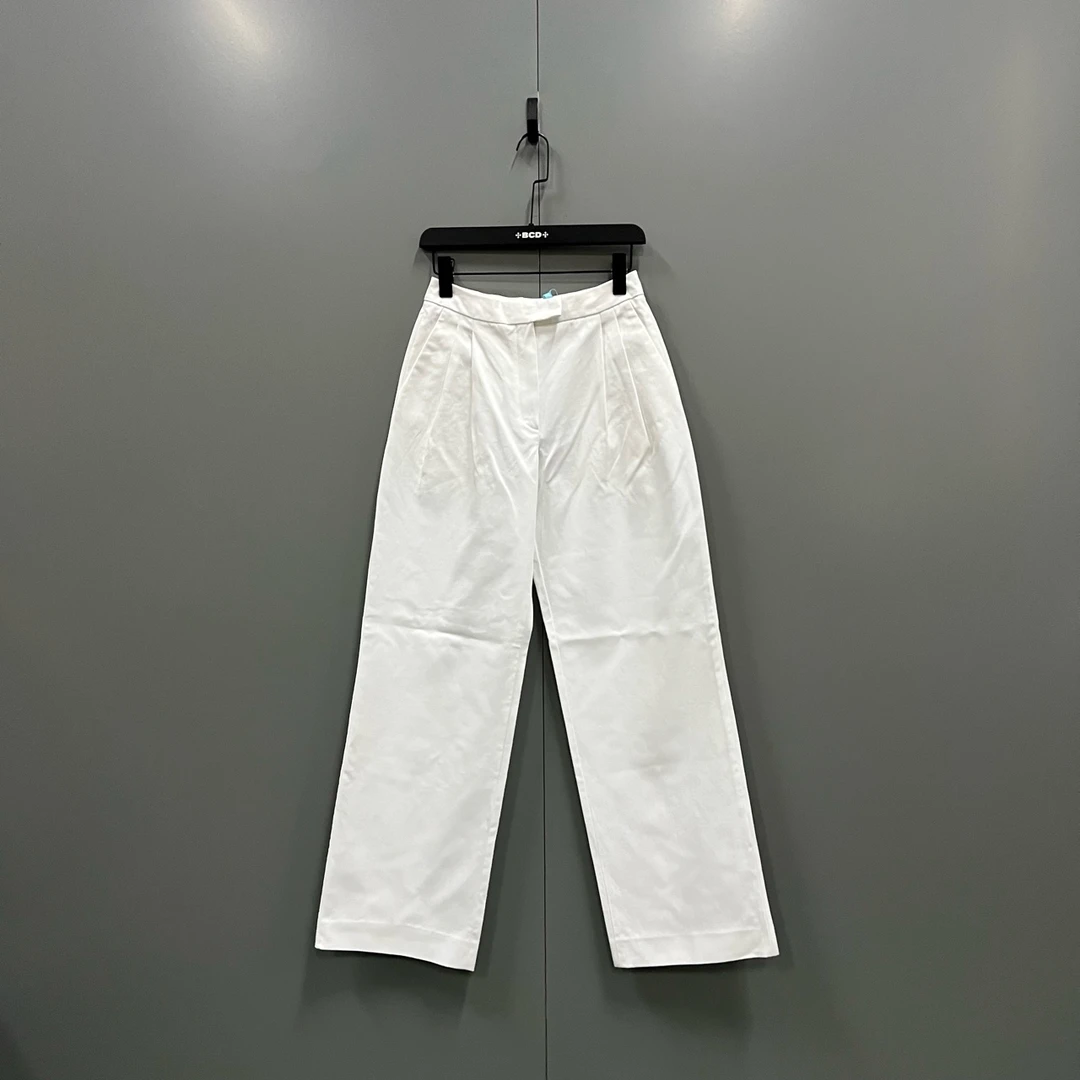 95新 DIOR/迪奥 yy 白色褶皱阔腿裤 34码 204834