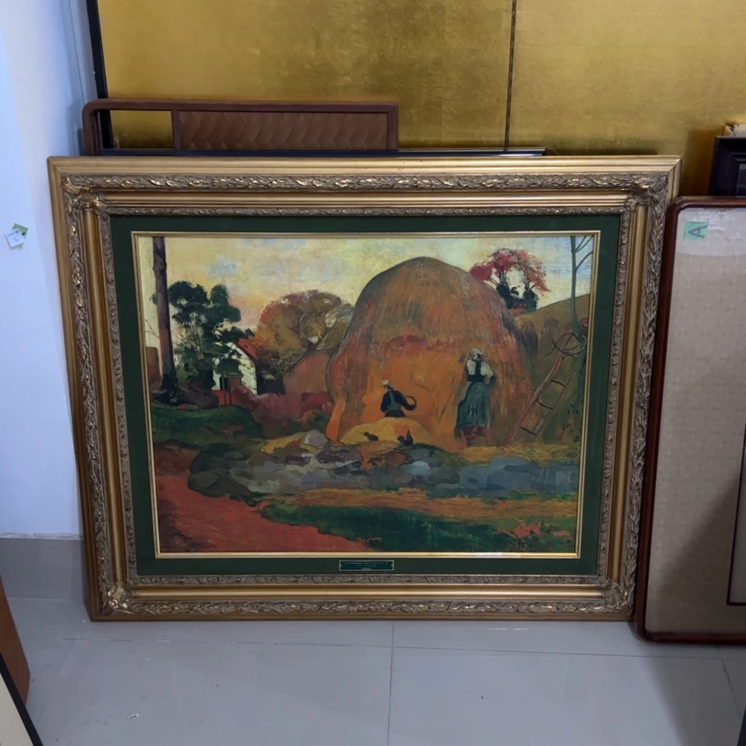 老***客绘画屏风框画茶空间设计