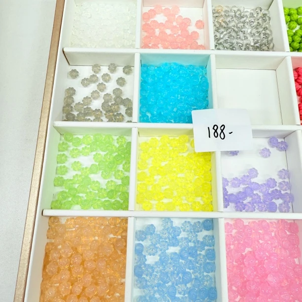 韩国胶定制款188 卡6果冻和实色灯笼隔珠通孔 DIY手工配件