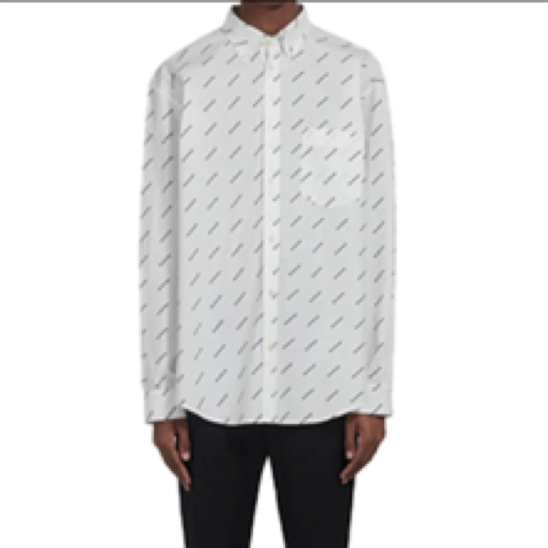 99新 Balenciaga/巴黎世家 弹幕满印衬衫/38码/2411211