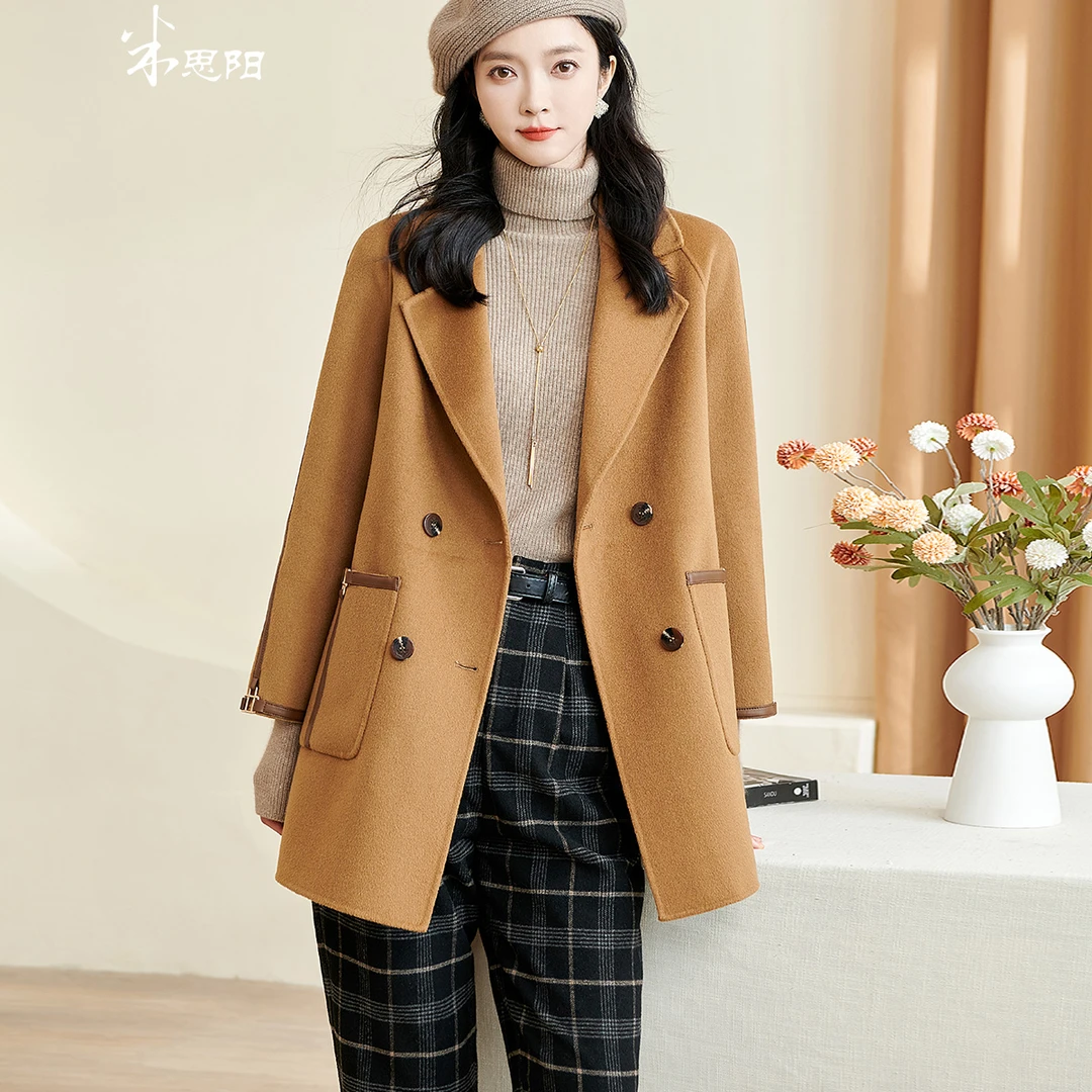 【彤彤专属】时尚气质羊毛大衣加厚双排扣毛呢外套5Q22DZ3805