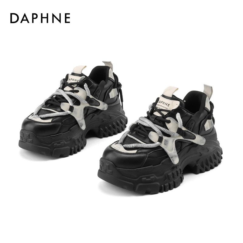 Daphne/达芙妮厚底增高百搭休闲鞋女新款秋季潮流爆款老爹鞋女鞋