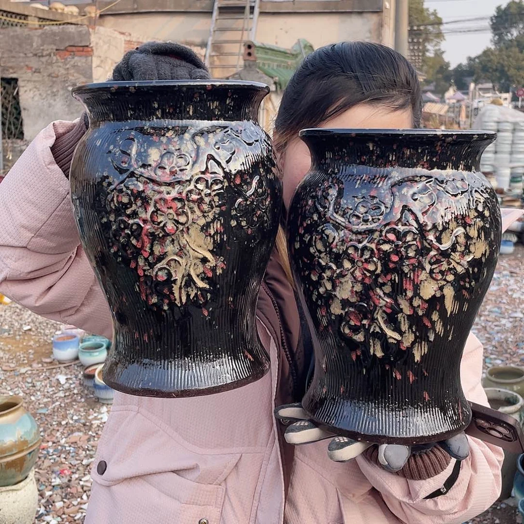 红陶王嫂花盆0213-b399