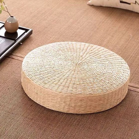 加厚蒲草手工圆形蒲团地上茶室榻榻米飘窗蒲团坐垫蒲草垫草编蒲团