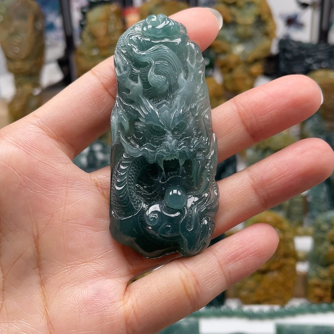 翡翠未镶嵌颈饰天然翡翠a货龙