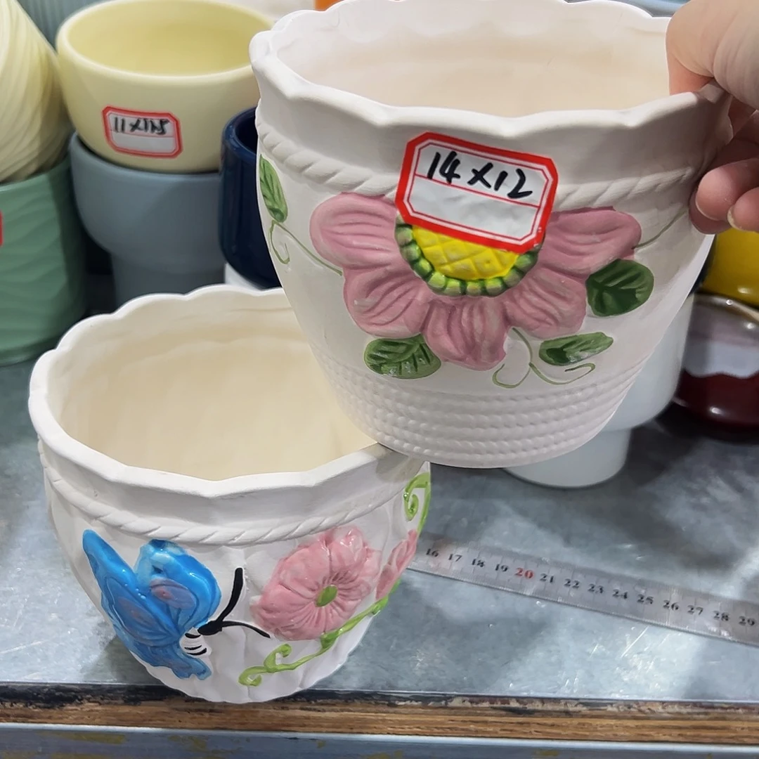 外贸尾单陶瓷花盆凑10米包邮