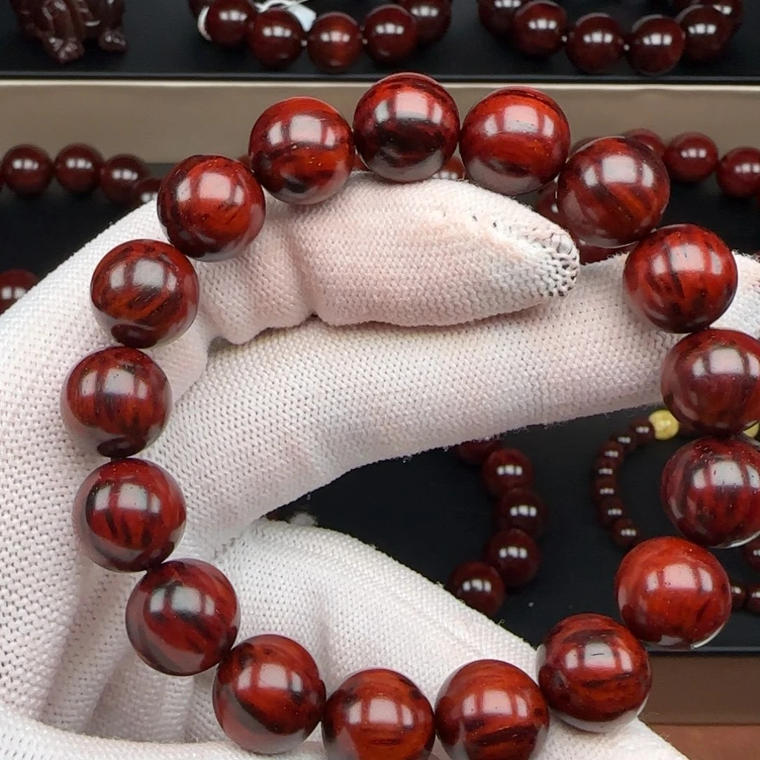 小叶紫檀手串/手链原生态印度小叶紫檀1.2琴芝麻点