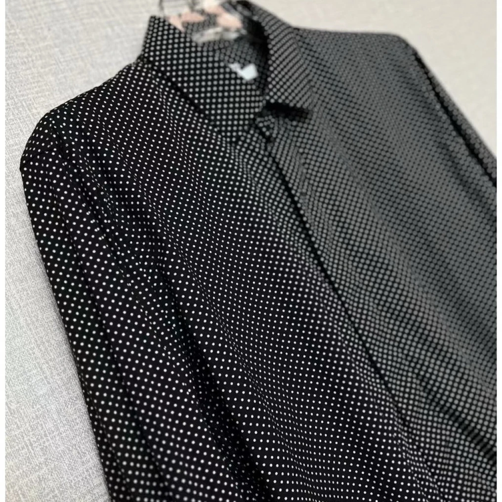 衬衫长袖百搭白点黑点8013