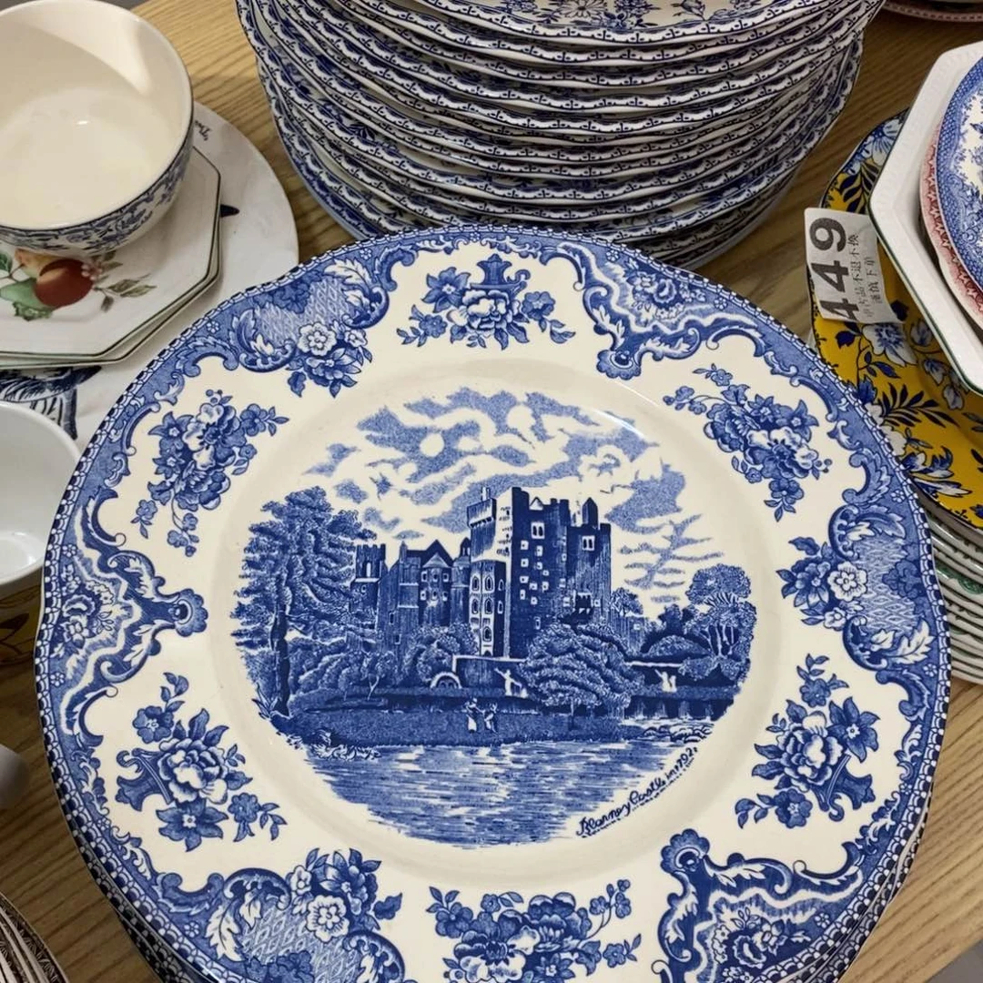 瓷微瑕蓝宝十寸平盘