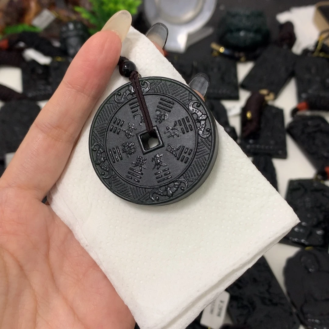 天然缅甸a货钢琴黑挂件