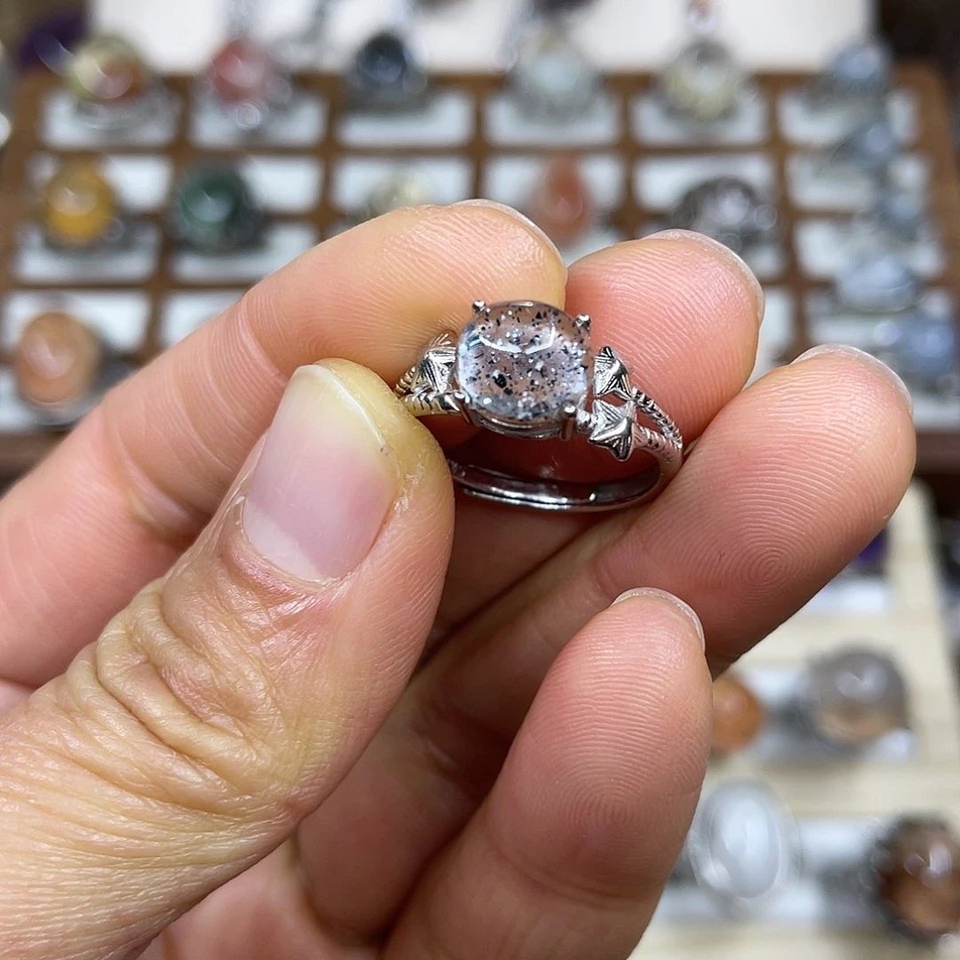 【闪购商品】银S925镶嵌珠宝半成品水晶戒指