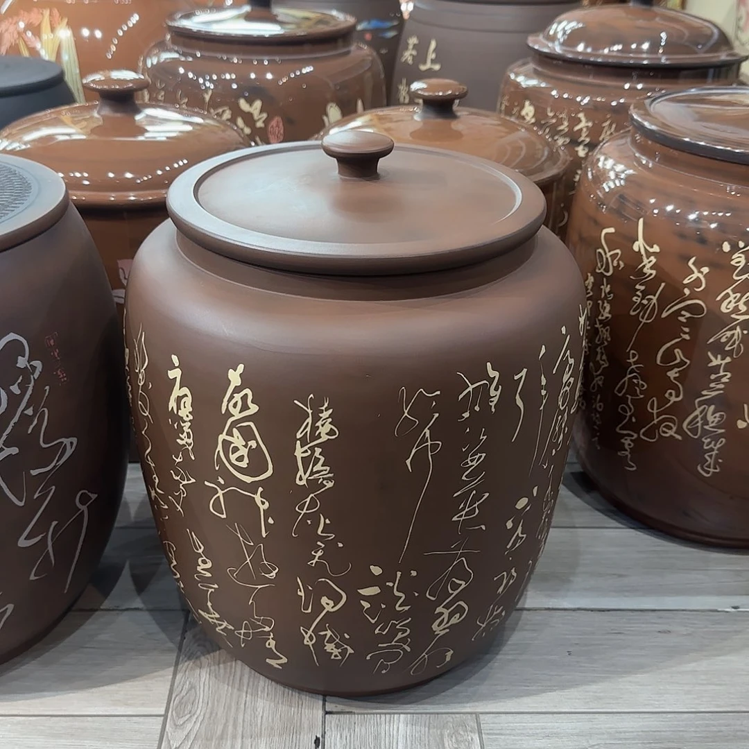 罐030建水紫陶13饼茶缸
