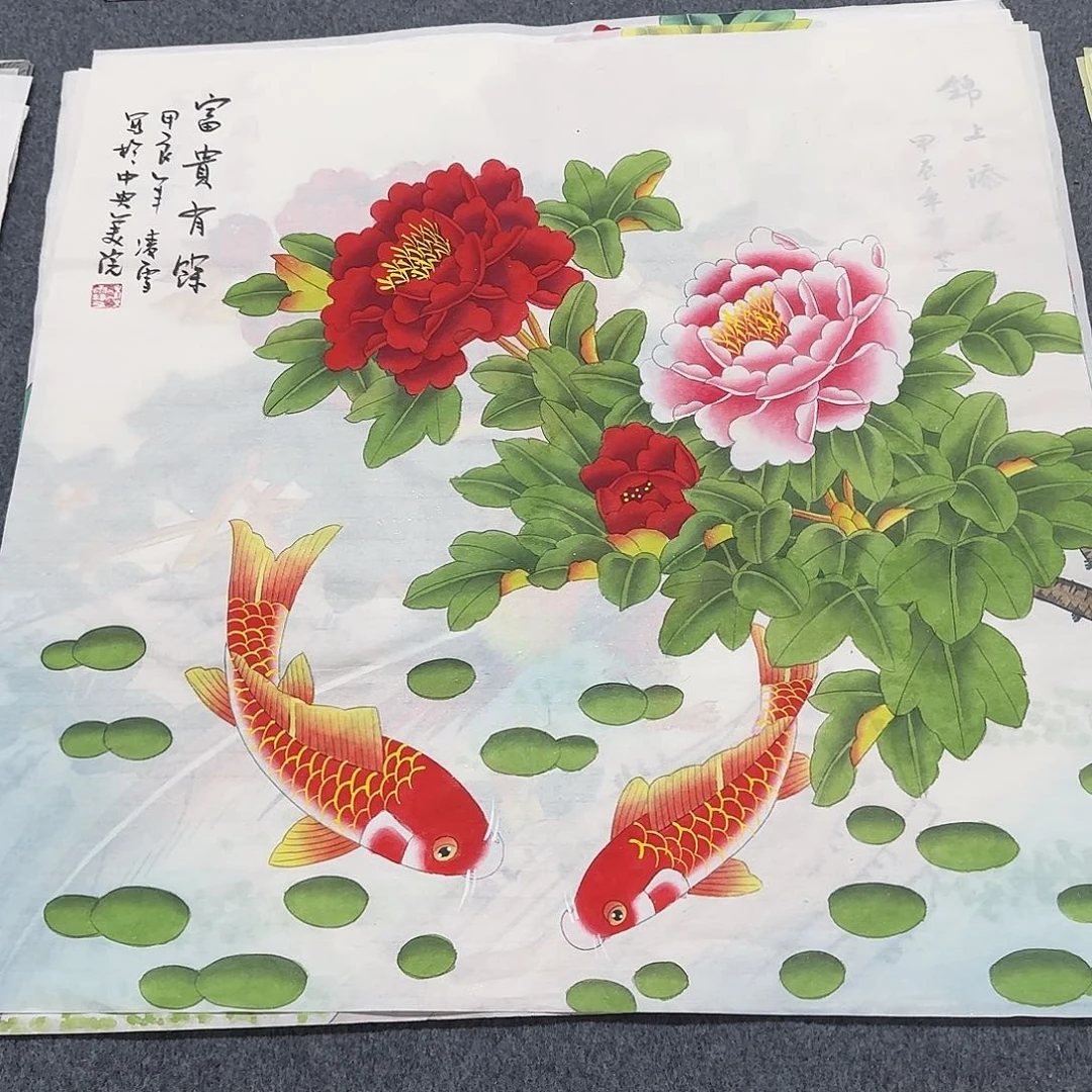 国画尺寸70X70手绘作品