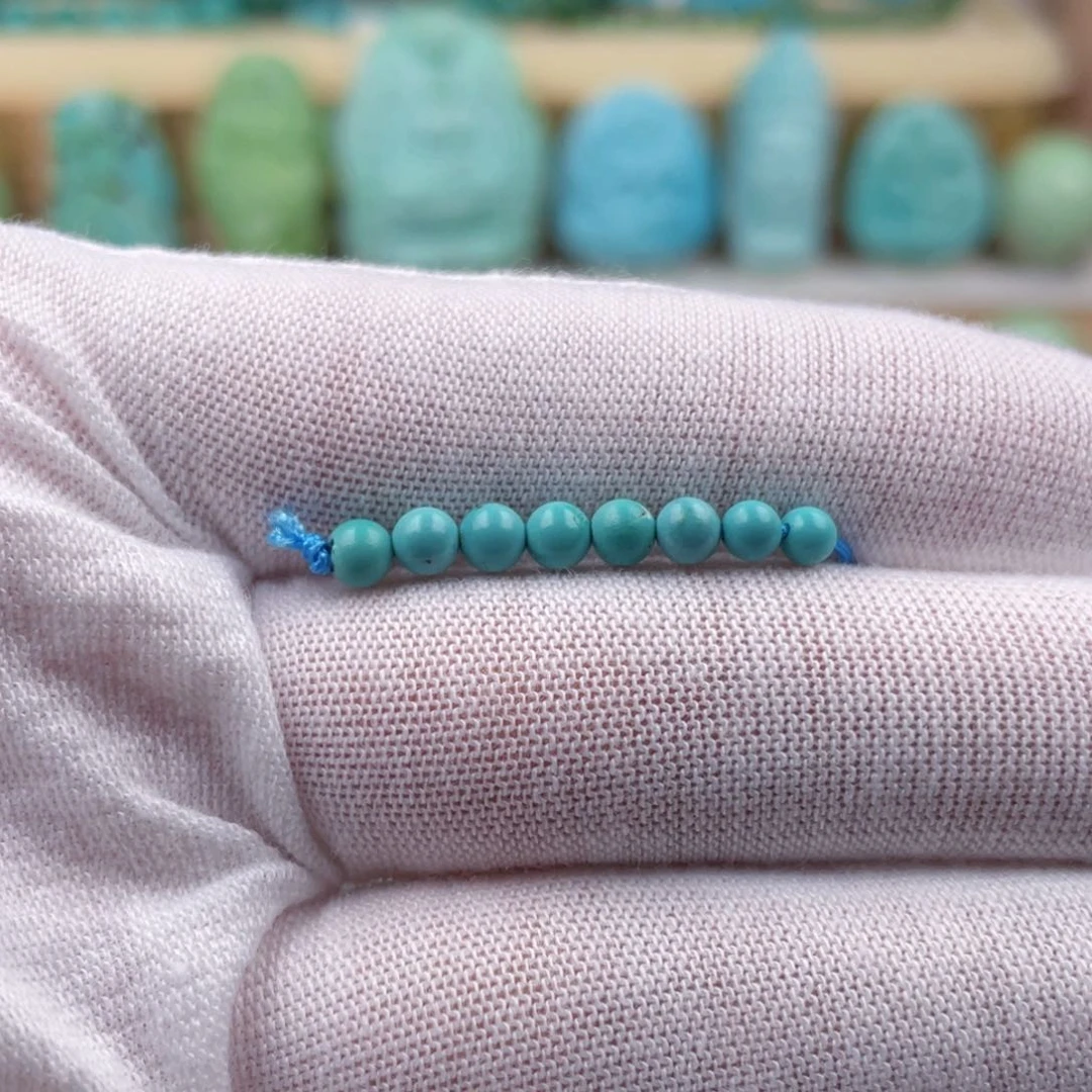 未镶嵌绿松石珠宝奇石3.7mm