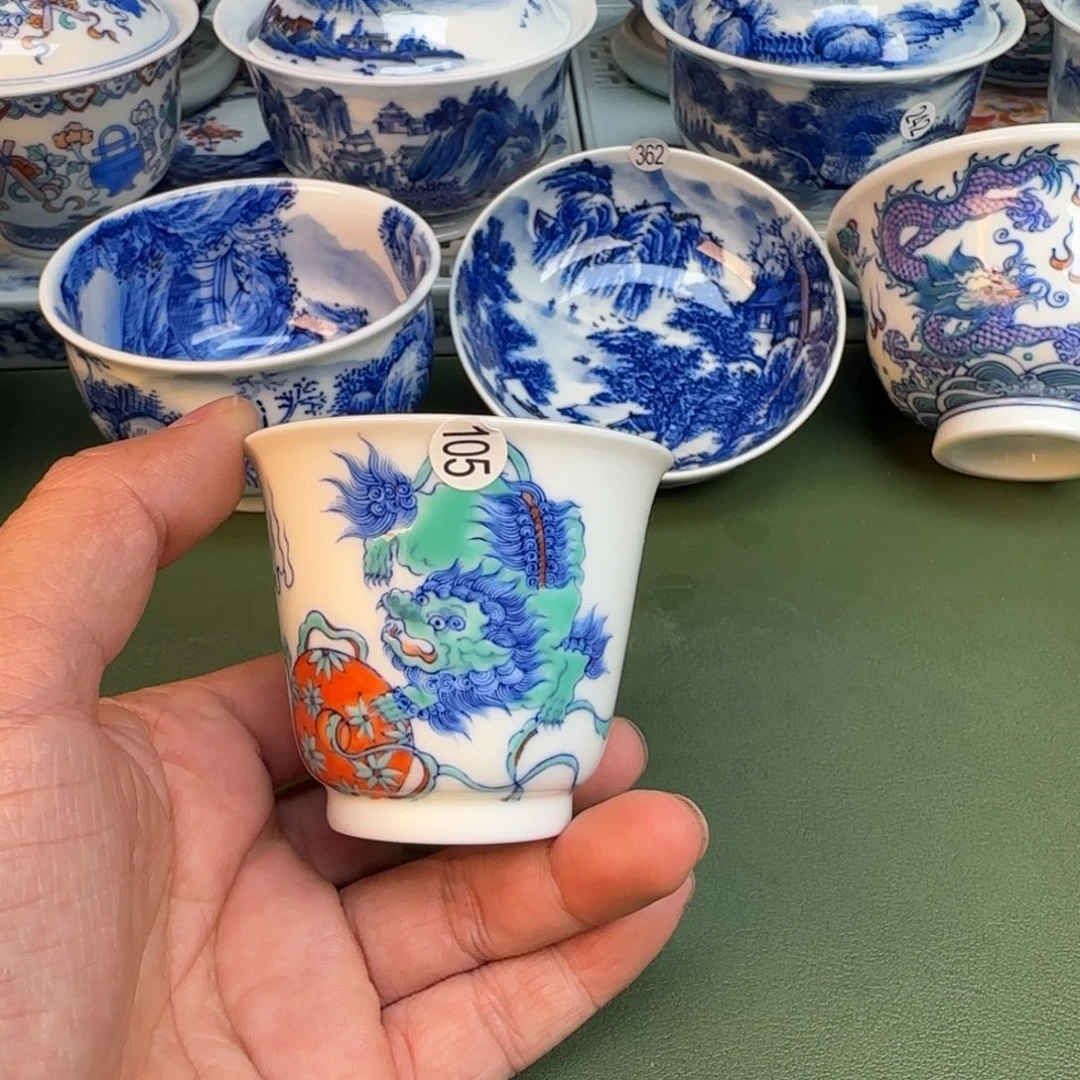 陶纯手工纯手绘茶具石头105