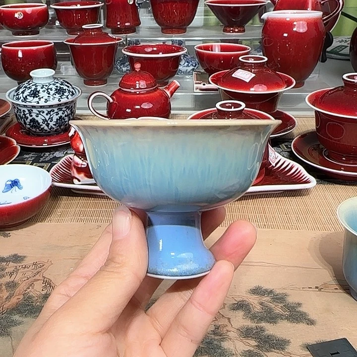 景德镇陶瓷红马坊杯